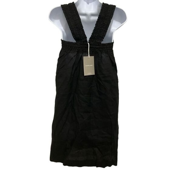 NWT Everlane Linen Dress Black Smocked Size XXS - Picture 6 of 6
